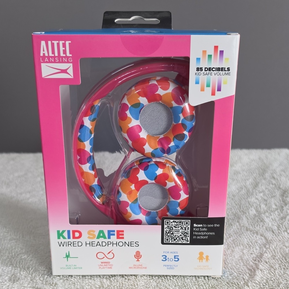 Altec Lansing Wired Kid Safe Headphones MZX4310-HRTSP, Volume Limitation, Pink - Picture 3 of 5